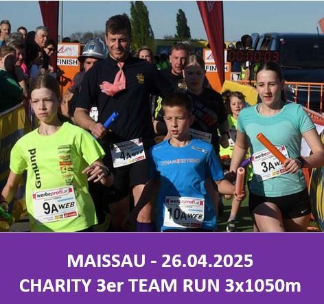 Einladung zum 3er Team Run beim 20. Amethyststadtlauf Maissau