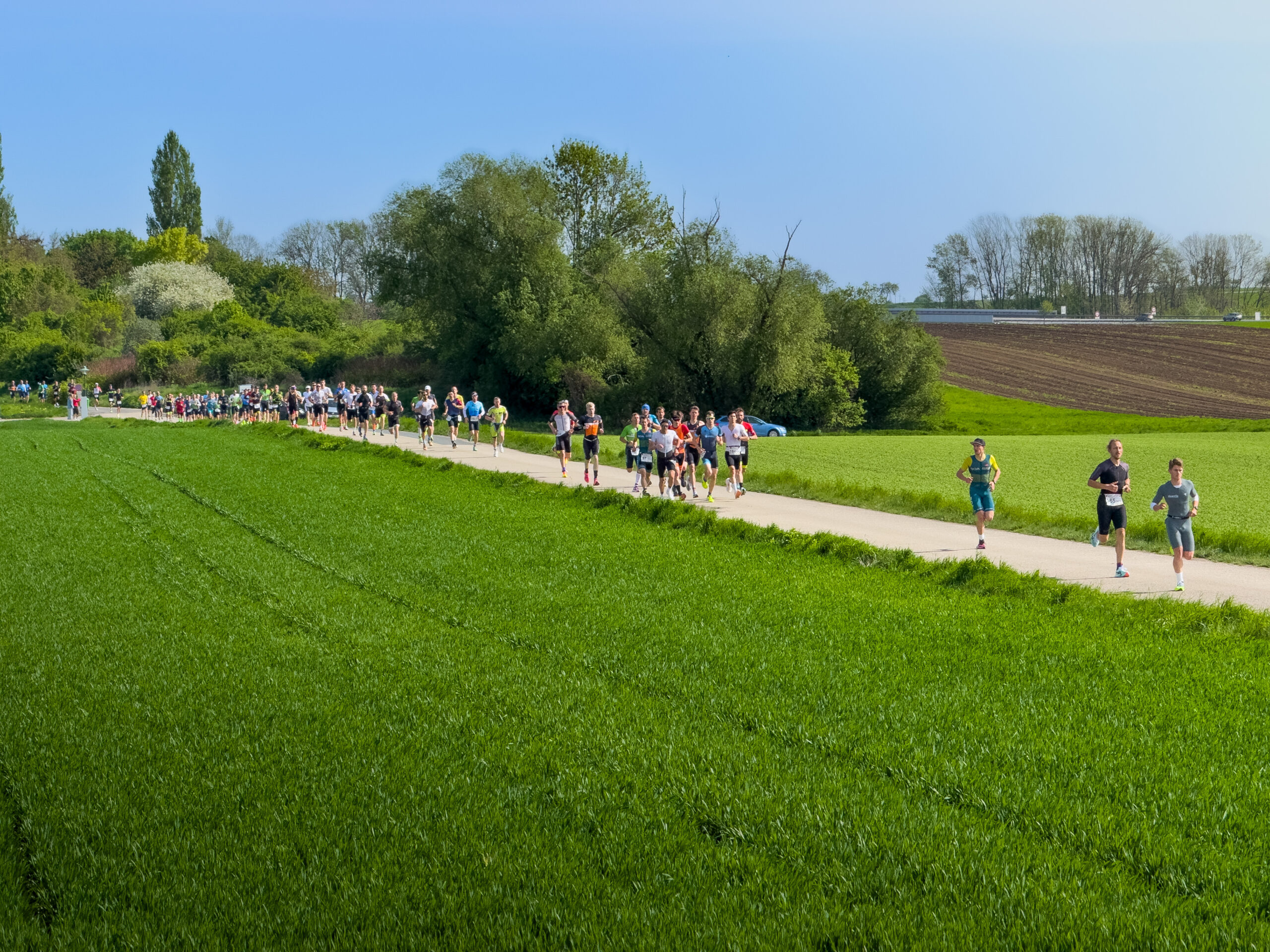 läufer auf einem feldweg
